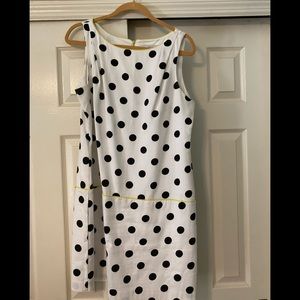 Loft Black and White Polka Dot Shift Dress